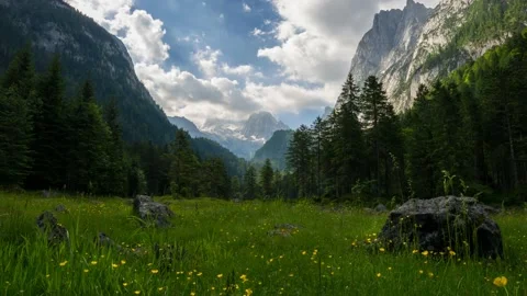 Austria Timelapse Mountain Valley Stock Footage 153292612