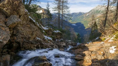 Austria Timelapse River Mountain Landscape Stock Footage 153293717