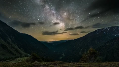Austria Timelapse Valley Night Stock Footage 153292548