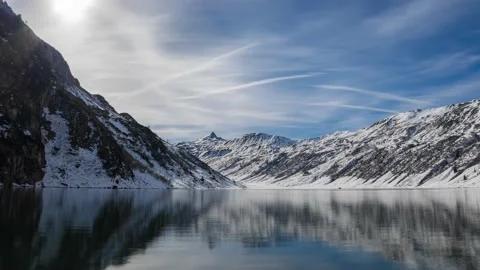 Austria Timelapse Winter Mountain Lake Stock Footage 153293580