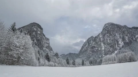 Austria Timelapse Winter Mountain Landscape Stock Footage 153293751