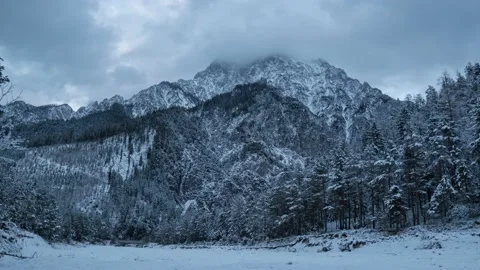 Austria Timelapse Winter Mountain Landscape Stock Footage 153293863