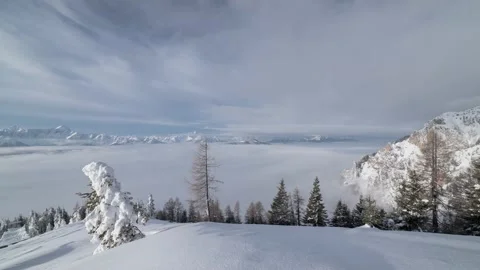 Austria Timelapse Winter Mountain Landscape Stock Footage 153293873