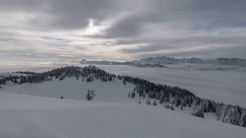 Austria Timelapse Winter Mountain Landscape Stock Footage 153293907