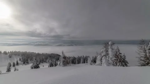 Austria Timelapse Winter Mountain Landscape Stock Footage 153293977