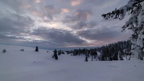 Austria TimelapseAustria Timelapse Winter Mountain Landscape Sunrise Stock Footage 153293978