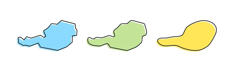 Austria vector country map in three levels of smoothness Illustrazione stock