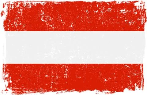 Austria Vector Flag on White Stock Illustration