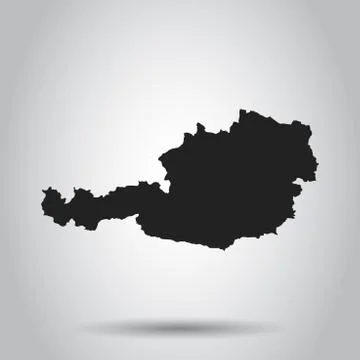 Austria vector map. Black icon on white background. 스톡 일러스트