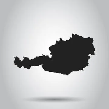 Austria vector map. Black icon on white background. 스톡 일러스트
