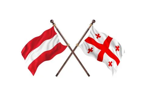 Austria Versus Georgia  Two countries Flags background Stock Illustration