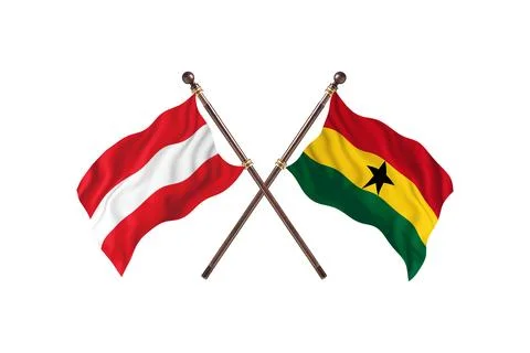 Austria Versus Ghana  Two countries Flags background Stock Illustration