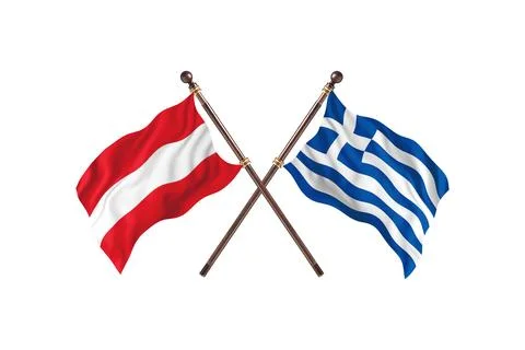 Austria Versus Greece  Two countries Flags background Stock Illustration