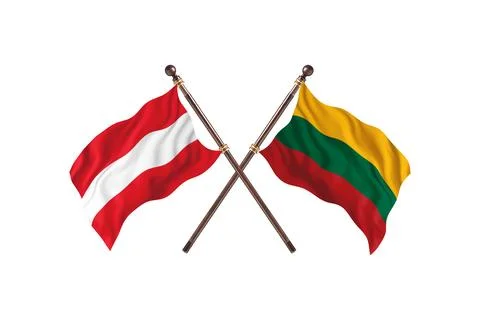 Austria Versus Lithuania  Two countries Flags background Stock Illustration