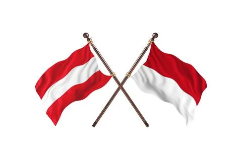 Austria Versus Monaco  Two countries Flags background Stock Illustration