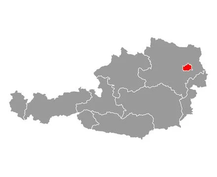 Austria of Vienna map symbol shape, travel web flat concept icon symbol vecto Stock Illustration