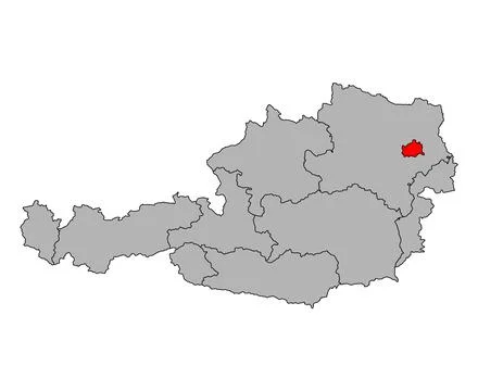 Austria of Vienna map symbol shape, travel web flat concept icon symbol vecto Stockillustratie