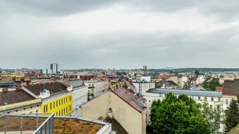 Austria, Vienna, Storm Clouds Over City, Timelapse Stock Footage 138242675
