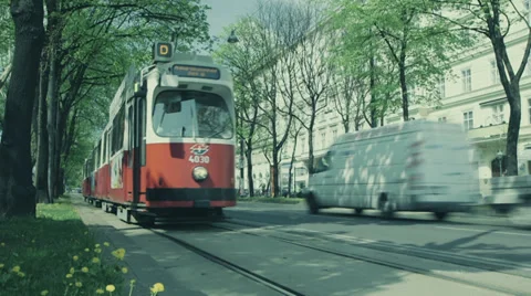Austria Vienna Tram Stockbeeldmateriaal 39295712
