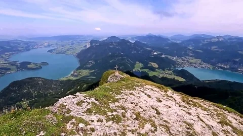 Austria. The view from the mountain Schafberg Vídeos de archivo 74938634