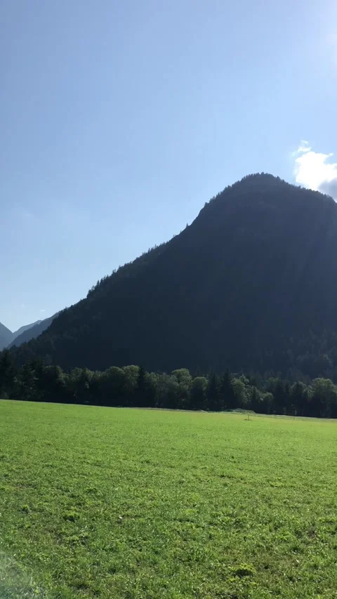 Austria view, mountains, green grass Stock Footage 176889258