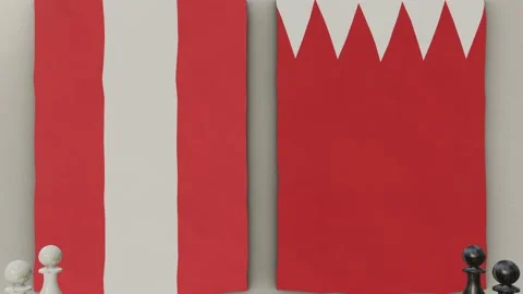 Austria vs Bahrain at the chess board. Stock Footage 203898632
