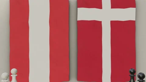 Austria vs Denmark at the chess board. Video stock 203898669