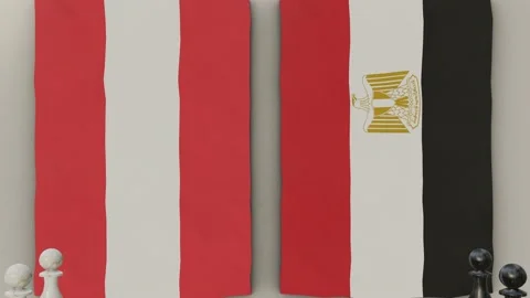 Austria vs Egypt at the chess board. Stock-Footage 203898673