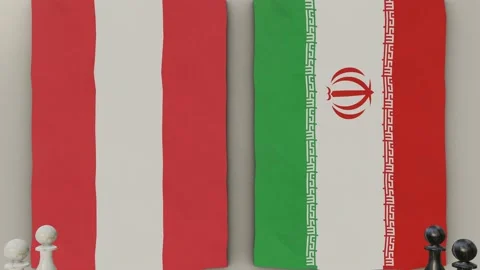 Austria vs Iran at the chess board. Stock Footage 203898705
