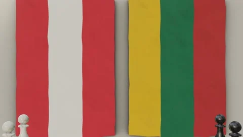 Austria vs Lithuania at the chess board. Stock-Footage 203899160