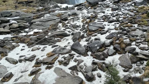 Austria Waterfall Aerial Stock Footage 244726285