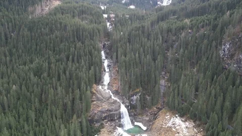 Austria Waterfall Aerial Stock Footage 244726539