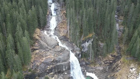 Austria Waterfall Aerial Stock Footage 244726567