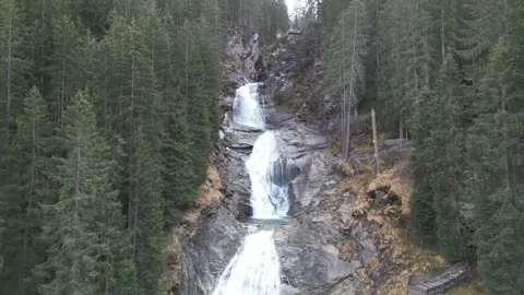 Austria Waterfall Aerial Stock Footage 244726615