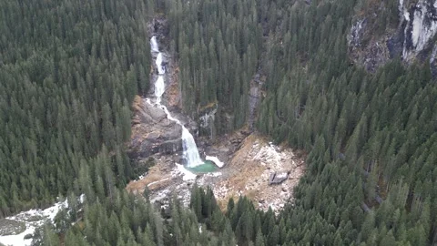 Austria Waterfall Aerial Stock Footage 244726617