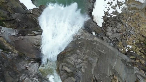 Austria Waterfall Aerial Stock Footage 244726904