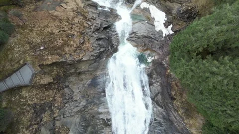 Austria Waterfall Aerial Stock Footage 244726965