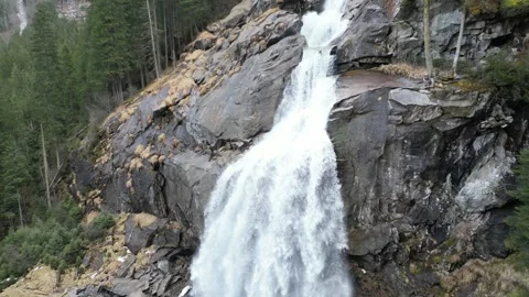 Austria Waterfall Aerial Stock Footage 244726981