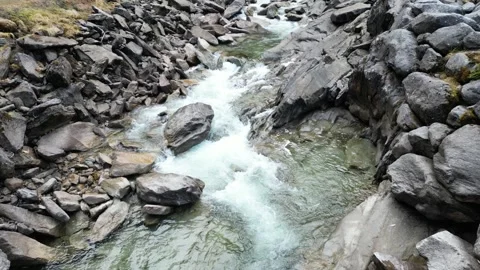 Austria Waterfall Aerial Stock Footage 244727283
