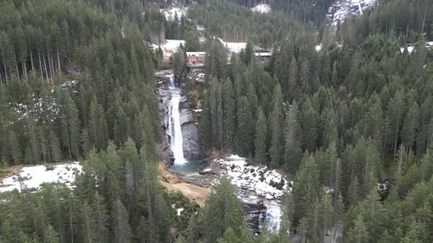 Austria Waterfall Aerial Stock Footage 244727452
