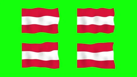 Austria Waving Flag 2D Animation on Green Screen Background. Looping seamle.. Stock Footage 227351723