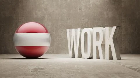Austria. Work Concept. Stock Illustration