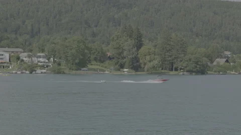 Austria, Worther see, Wörthersee, Velden Castle, mountains Stock Footage 160551953
