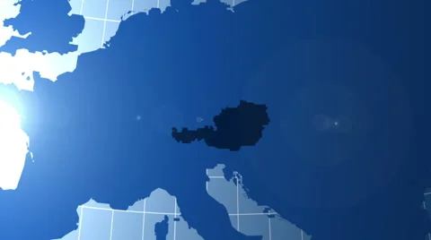 Austria. Zooming into Austria on the globe. Stock Footage 60666708