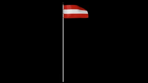 AustriaFlag on Pole with Alpha Channel Video stock 87209185