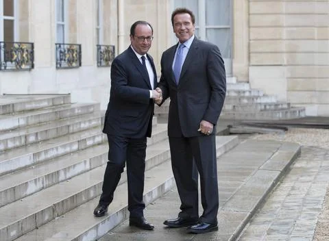 Austrian actor and former US Govenor of California Arnold Schwarzenegger in Pari Fotos de archivo