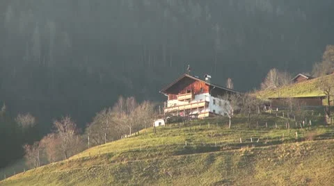 Austrian Alpine Hut Stock Footage 10586427