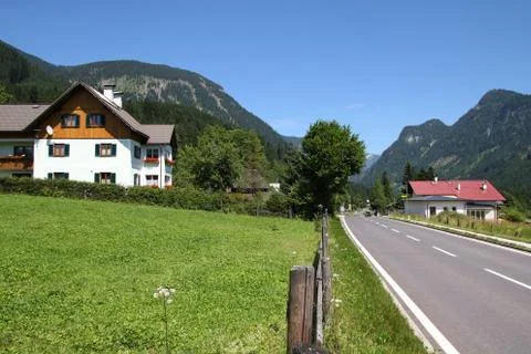 Austrian Alps. Alpine landscape in Upper Austria. Stock Photos