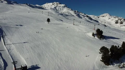 Austrian Alps Cold Mountain Top Snow Mountains Peaks Landscape Drone Aerial Stock Footage 167774312