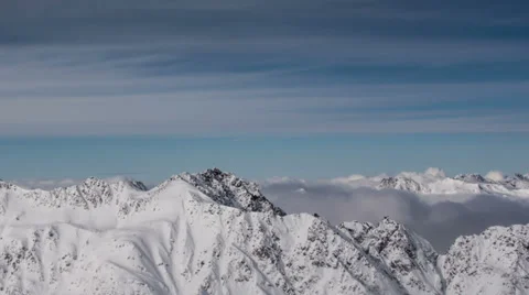 Austrian Alps mountain landscape clouds in valley 4K Video stock 35546694